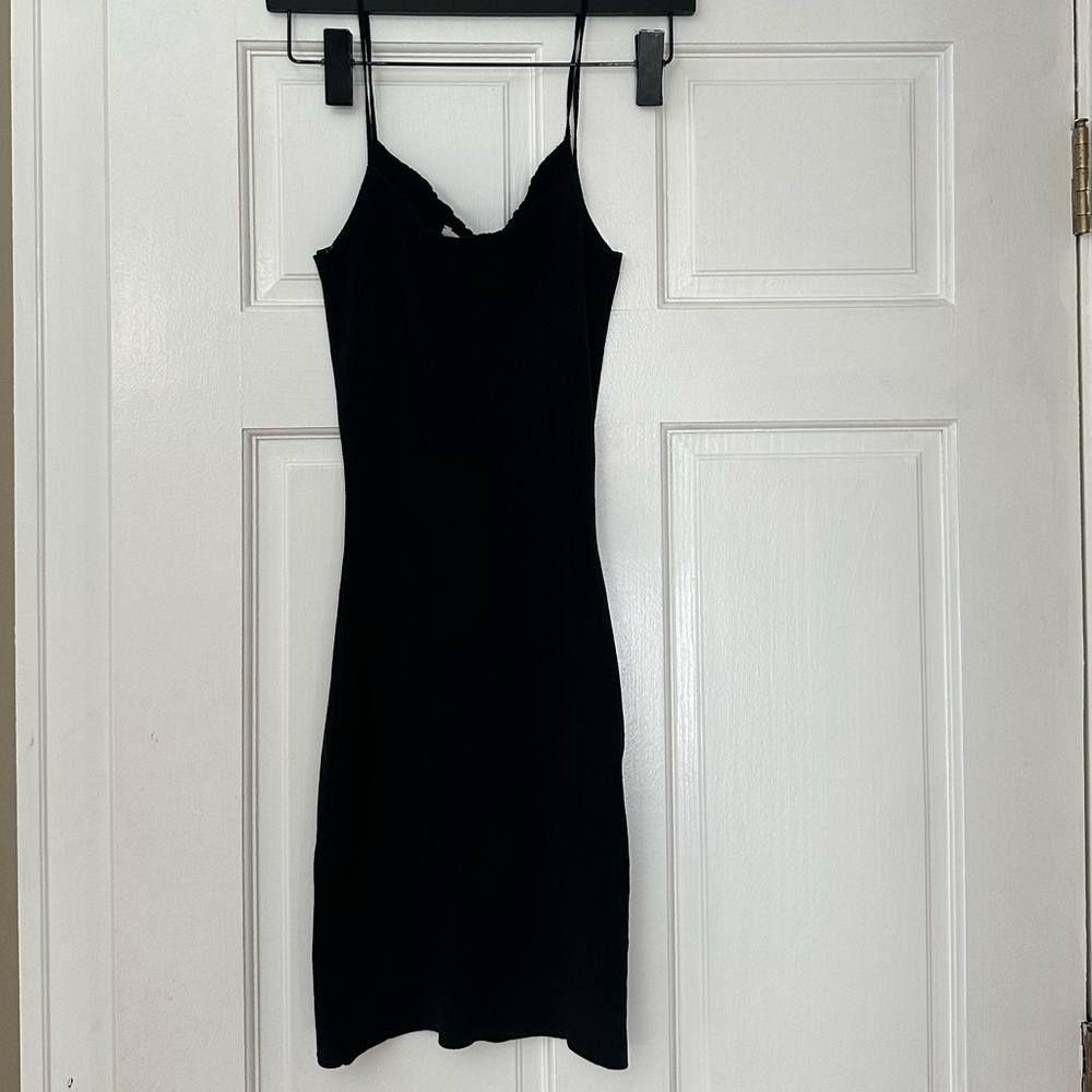 Aya Muse black mini dress 
Spaghetti straps
Brand new with tags